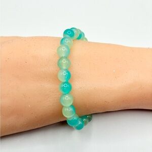 Blue and Green Beaded Bracelet